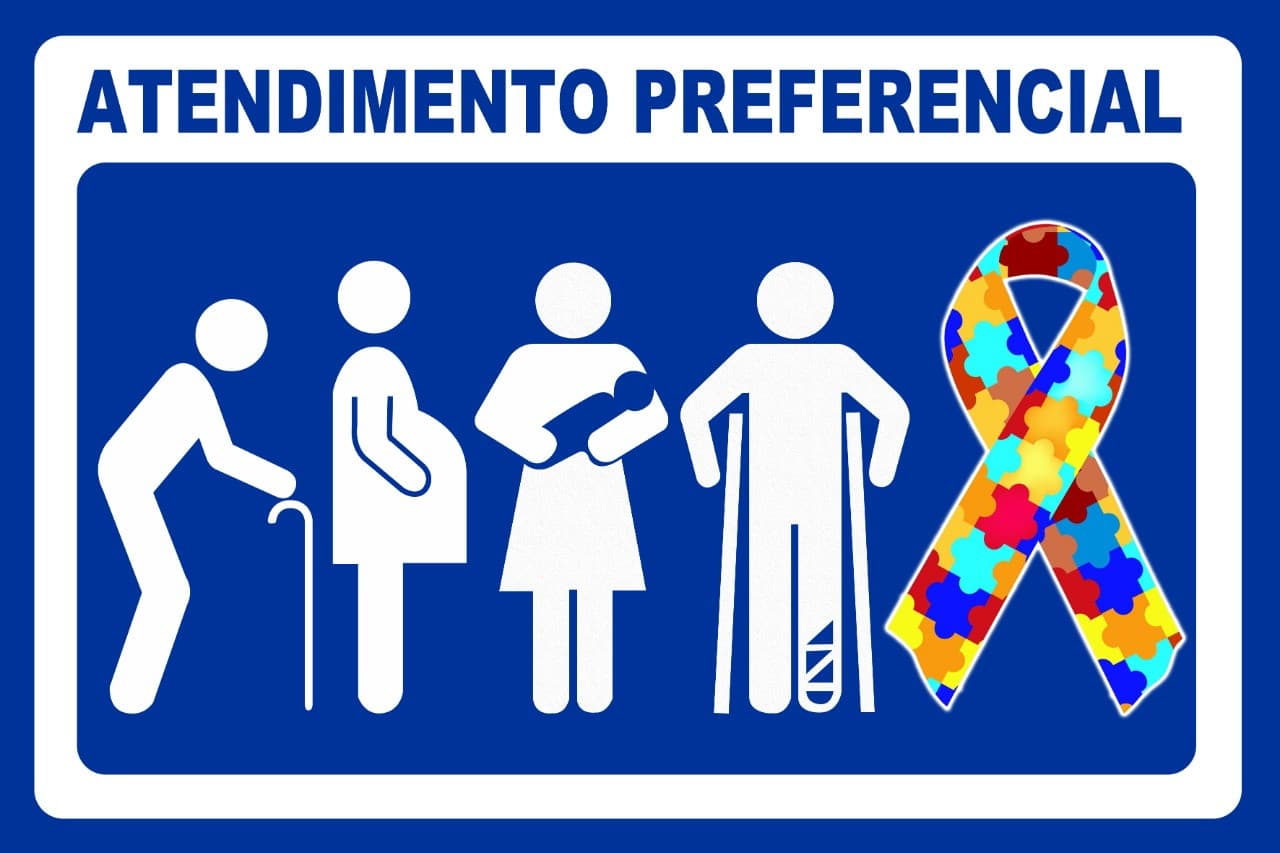 Estabelecimentos precisam inserir símbolo do autismo na placa de atendimento prioritário