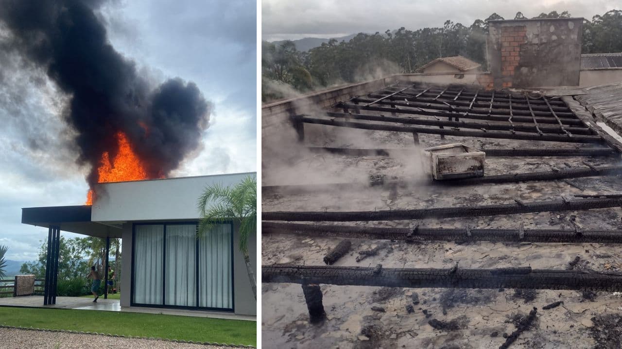 Explosão em ar-condicionado causa incêndio em residência