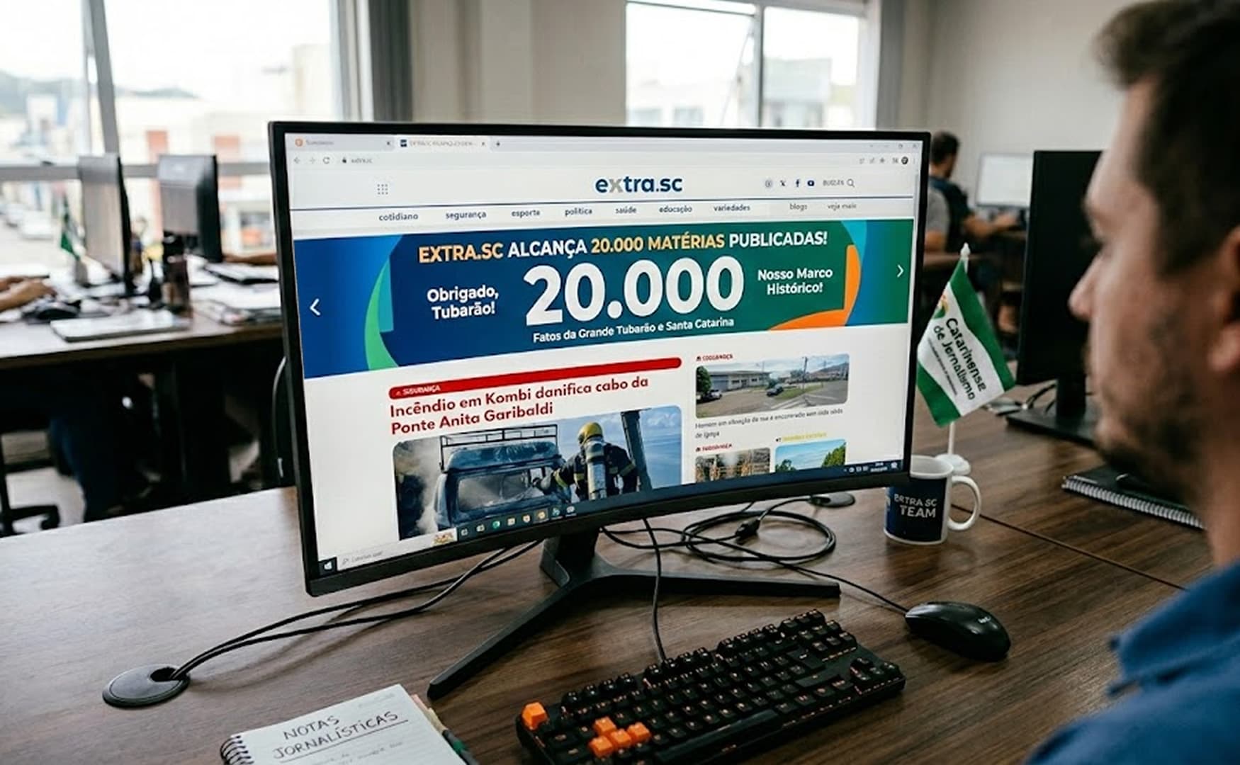 extra.sc atinge marca histórica de 20 mil publicações