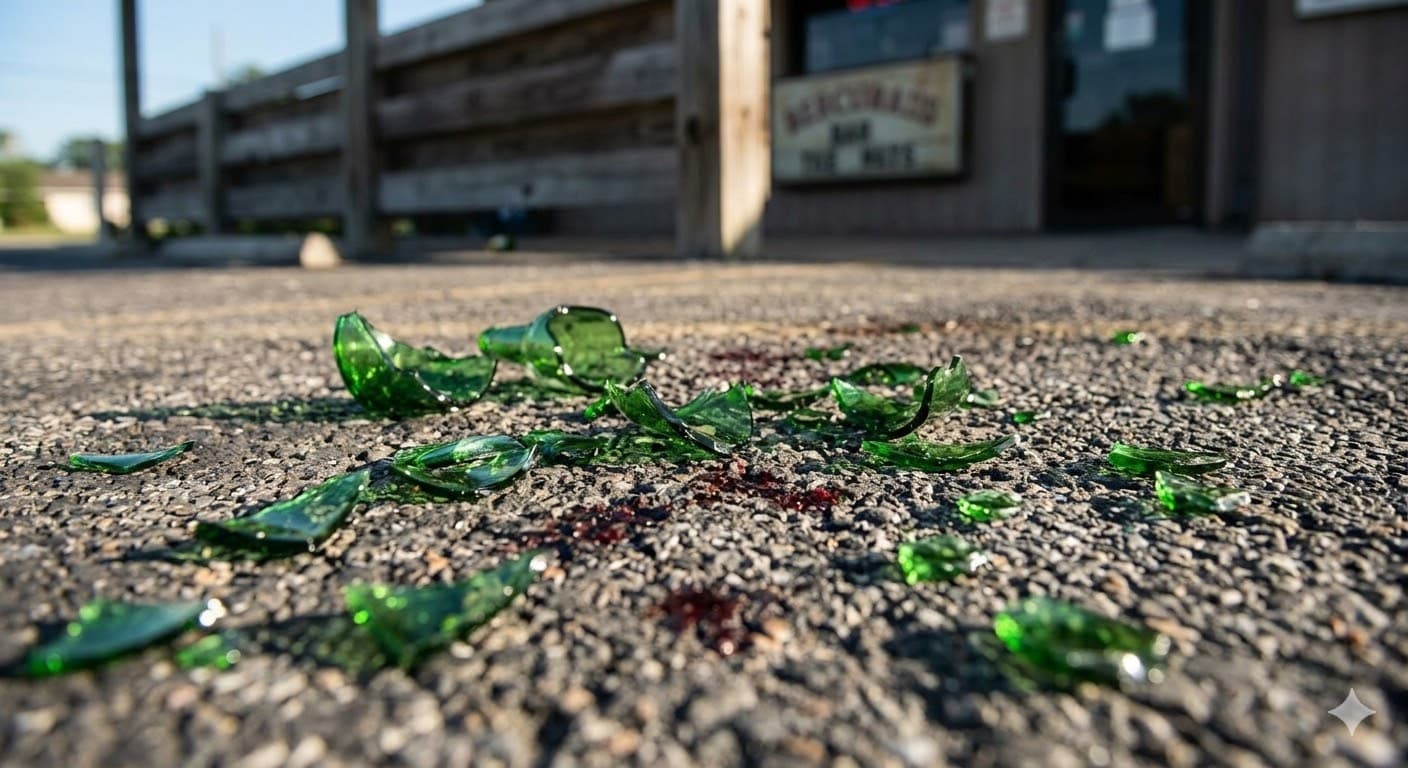 Homem leva garrafada na cabeça durante briga em pátio de estabelecimento