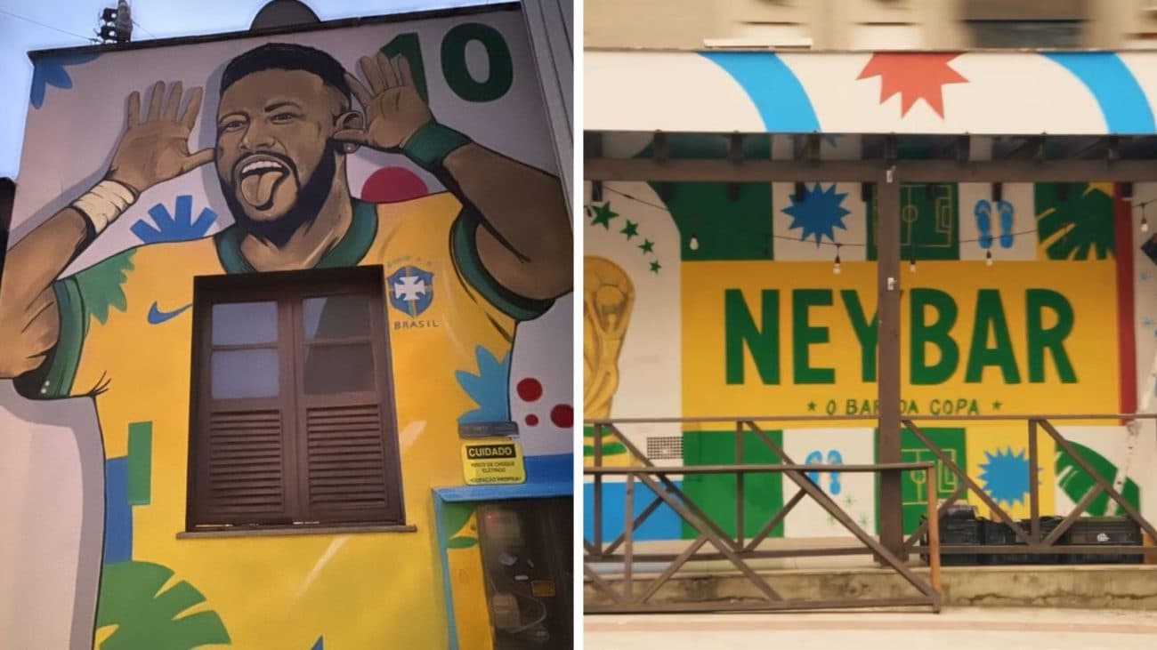 Bar inspirado em Neymar vira atração durante a Copa na região