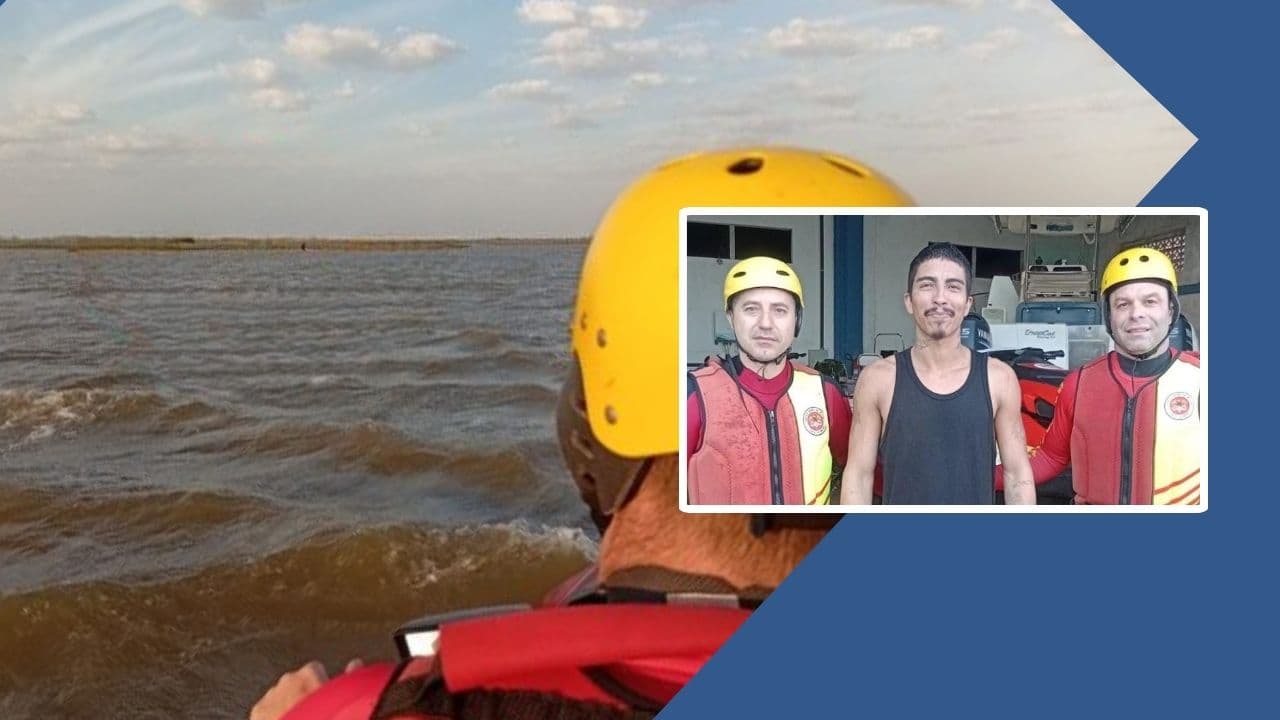 Homem passa a madrugada à deriva e é resgatado em lagoa
