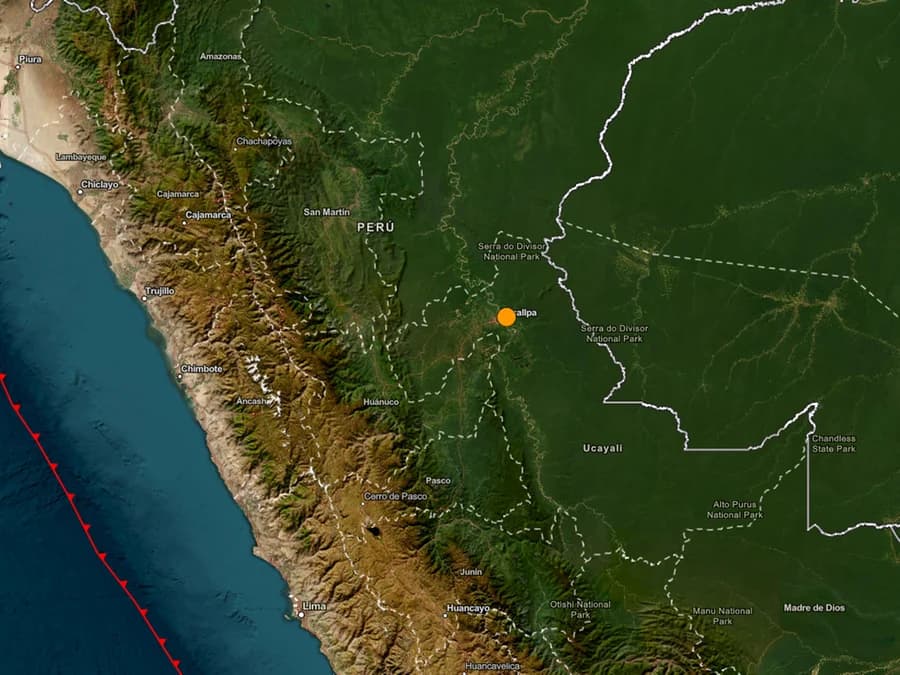 Terremoto é registrado próximo da fronteira entre Peru e Brasil