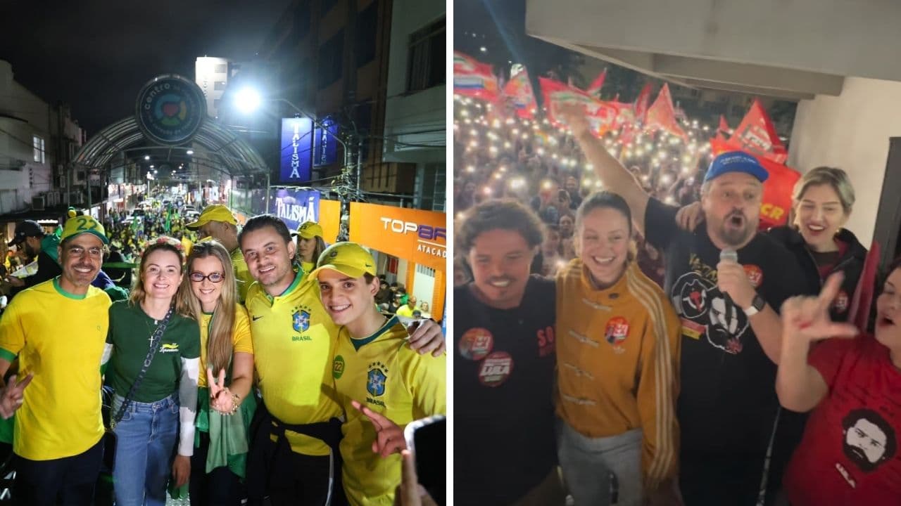 Tubarão tem mobilizações de apoio a Flávio Bolsonaro e Lula na reta final das eleições