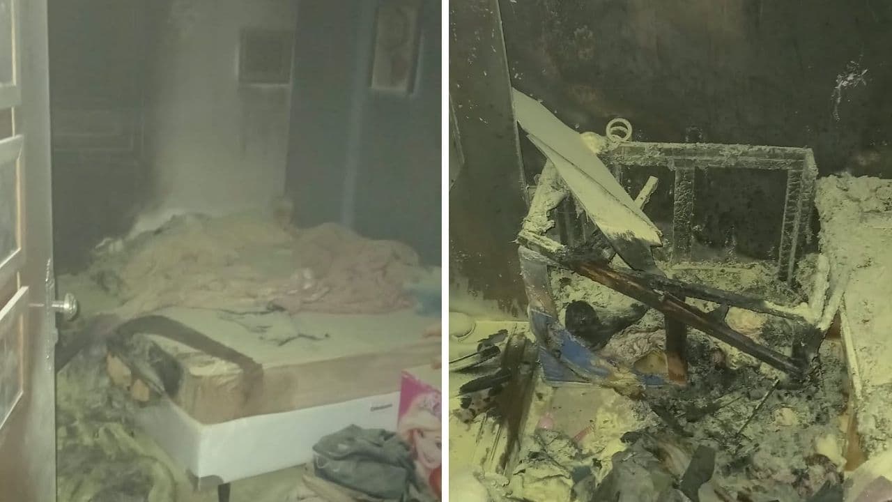 Vela provoca incêndio em quarto de residência durante a madrugada